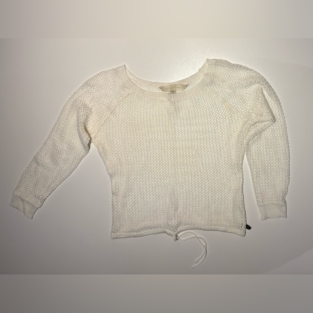 Nicki Minaj Cream Mesh Crew Neck Sweater